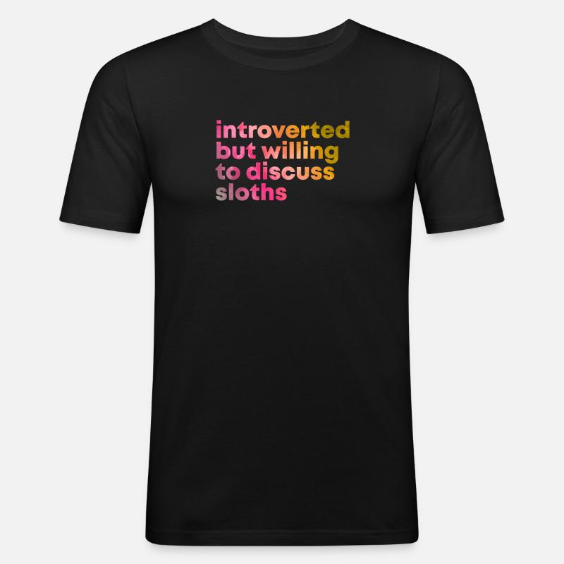 Faultier - Männer Slim Fit T-Shirt - Schwarz