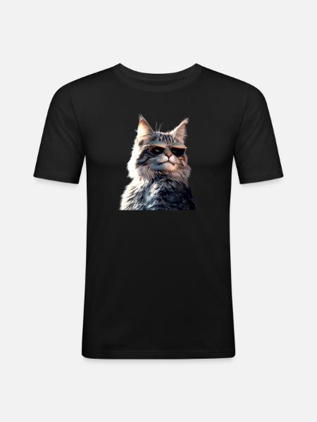 Maine Coon Cat Cat Mom Cat Maine Coon Cats - Men's Slim Fit T-Shirt - black