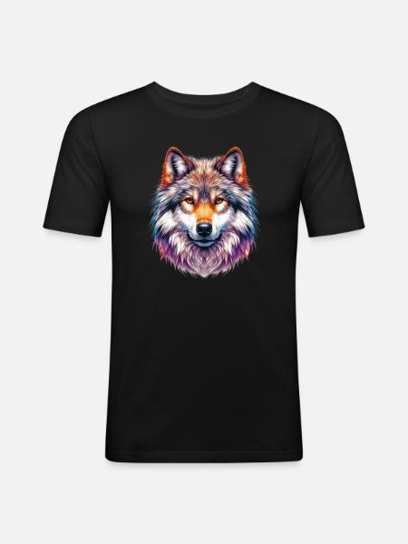 Loup - T-shirt près du corps Homme - noir
