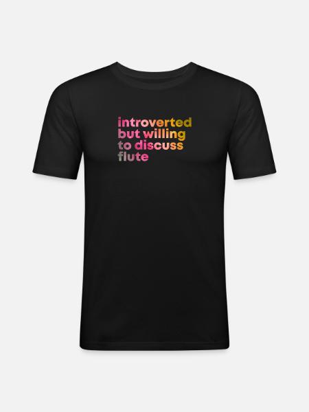 flûte - T-shirt près du corps Homme - noir