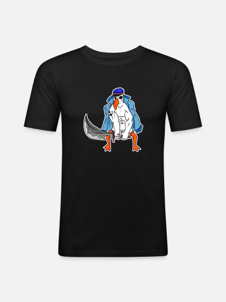 Seagull Muscles - Men's Slim Fit T-Shirt - black