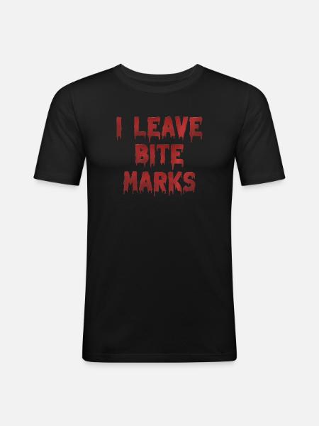 Bite Mark's Blood Traces - Men's Slim Fit T-Shirt - black