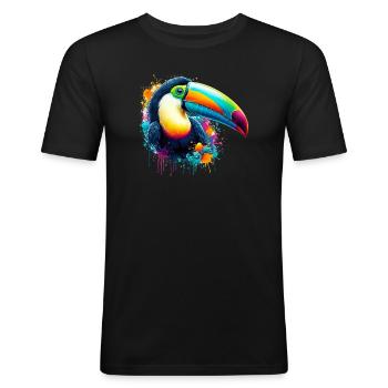 Toucan - T-shirt près du corps Homme - noir - Devant - Nik (191cm)