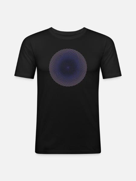 Lotus des Lebens - Männer Slim Fit T-Shirt - Schwarz