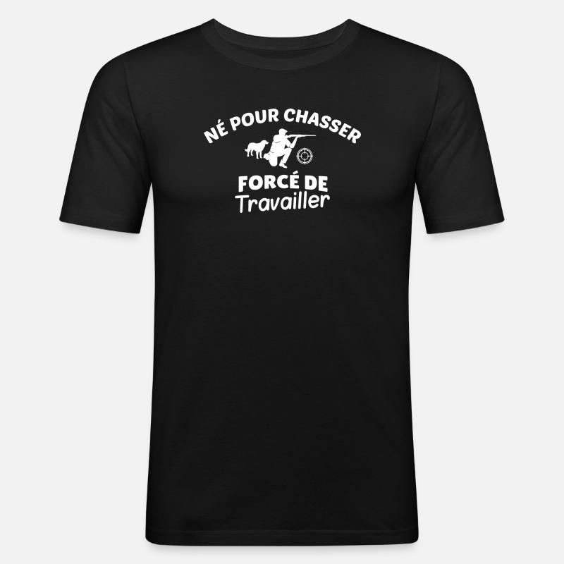 Jäger und Arbeitsmotivation - Männer Slim Fit T-Shirt - Schwarz