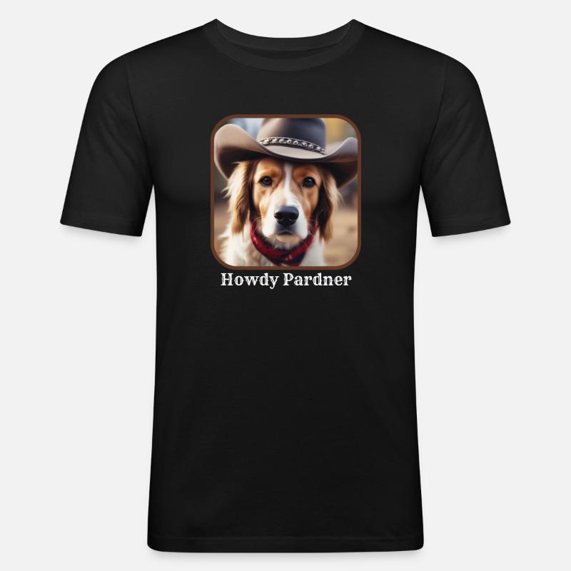 Hallo Pardner - Männer Slim Fit T-Shirt - Schwarz