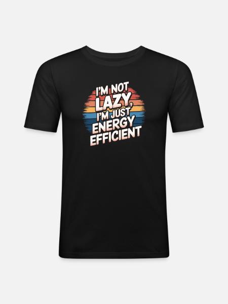 Energetic Anti-Laziness Illustration - Men's Slim Fit T-Shirt - black
