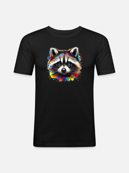 Raccoon - Men's Slim Fit T-Shirt - black