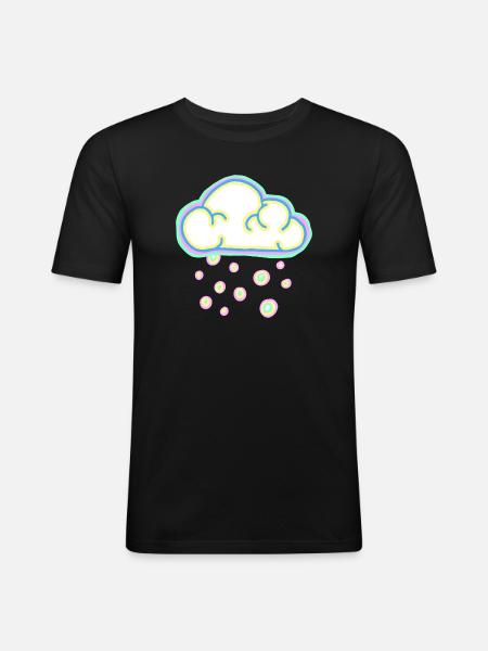 Pastel cloud and snow - Men's Slim Fit T-Shirt - black