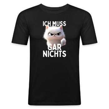 Cat I don't have to do anything no nope lazy cats - Men's Slim Fit T-Shirt - black - Front - Nik (191cm)