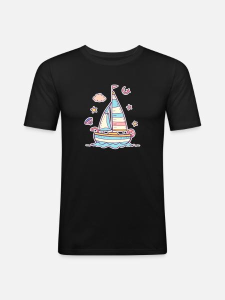 Sailing Comic Look - Men's Slim Fit T-Shirt - black
