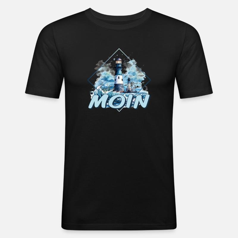 Moin - Männer Slim Fit T-Shirt - Schwarz