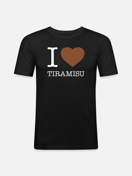 J’ADORE LE TIRAMISU - T-shirt près du corps Homme - noir