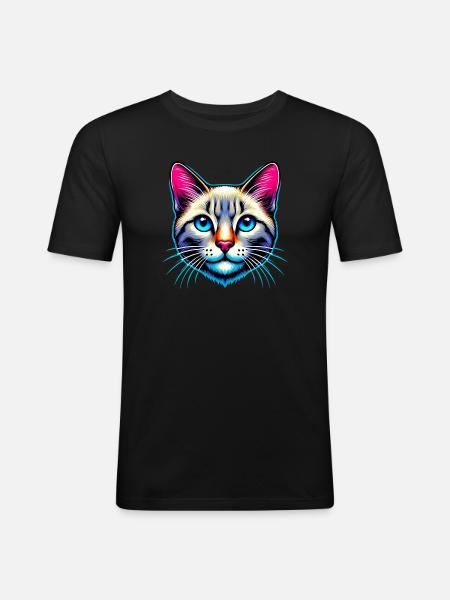 Cat - Men's Slim Fit T-Shirt - black
