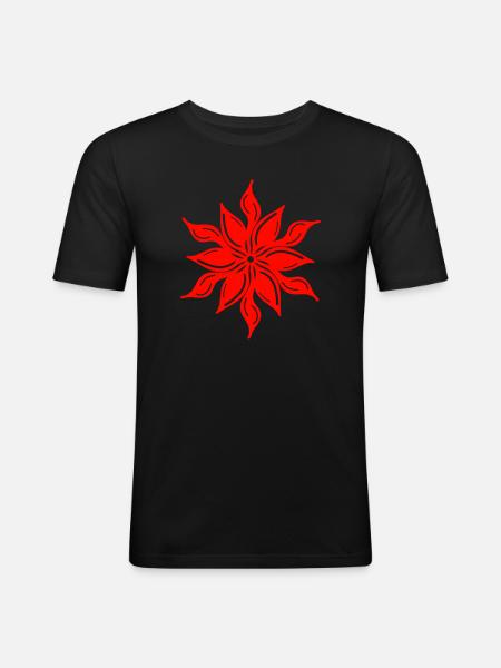 Festive floral splendour - Men's Slim Fit T-Shirt - black