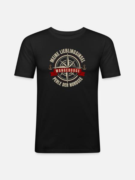 Meine Lieblingsinsel - Wangerooge - Männer Slim Fit T-Shirt - Schwarz