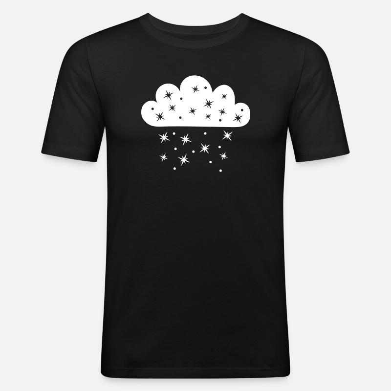 Wolke Sternenfall - Männer Slim Fit T-Shirt - Schwarz