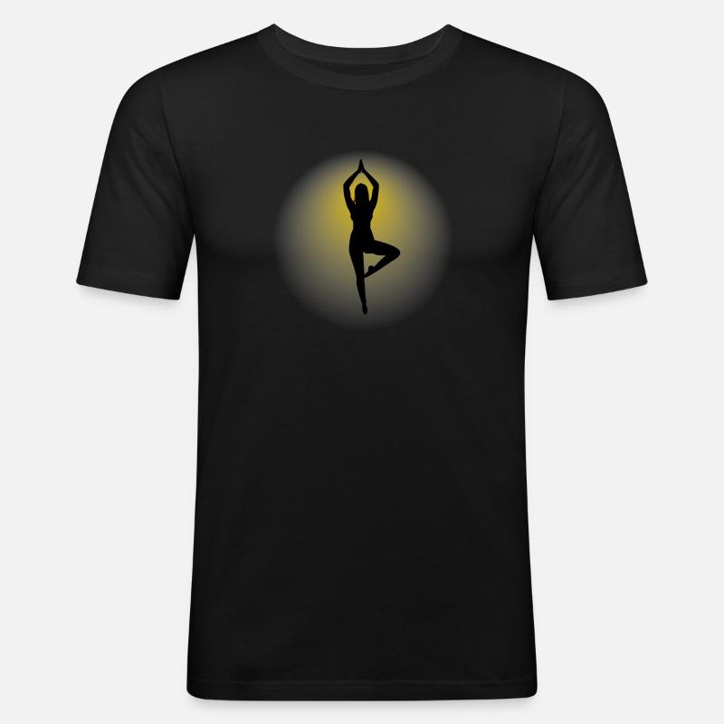 Silhouette 1 - Männer Slim Fit T-Shirt - Schwarz