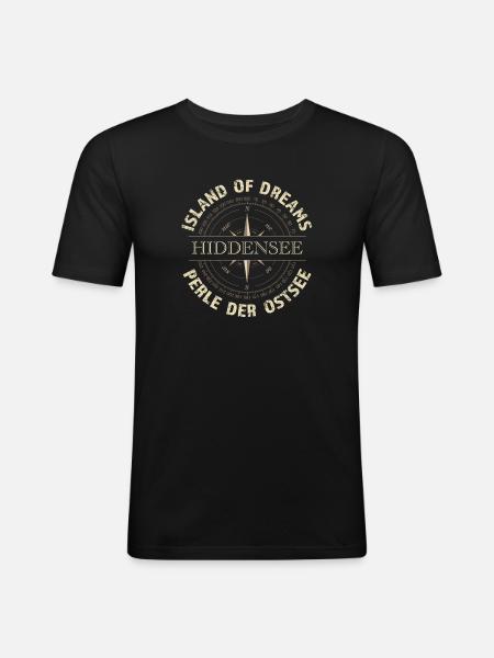 Island of Dreams - Hiddensee - Männer Slim Fit T-Shirt - Schwarz