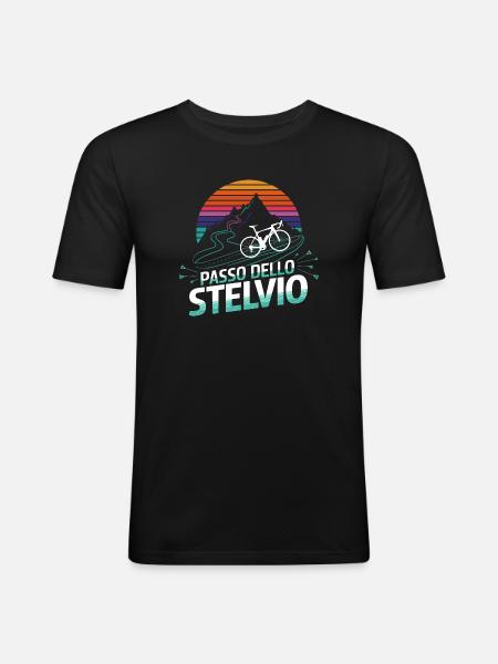 Stelvio Pass, Italy - Men's Slim Fit T-Shirt - black