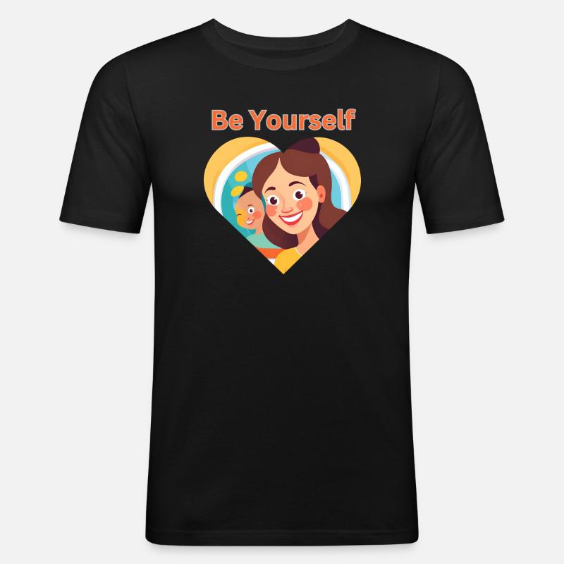 Be Yourself - Vertrauen, Eigenliebe & Stärke - Männer Slim Fit T-Shirt - Schwarz