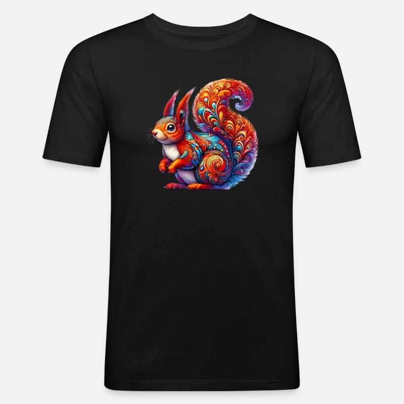 Eichhörnchen - Männer Slim Fit T-Shirt - Schwarz