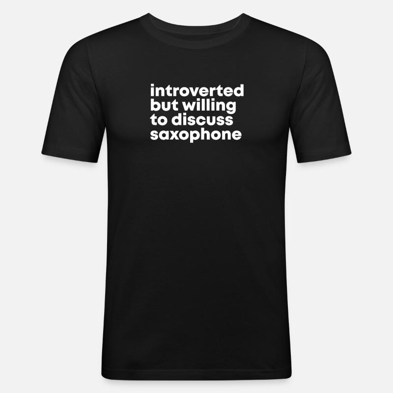 Saxophon - Männer Slim Fit T-Shirt - Schwarz