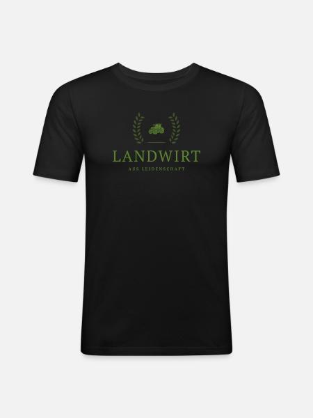 Farmer Passion Emblem - Men's Slim Fit T-Shirt - black