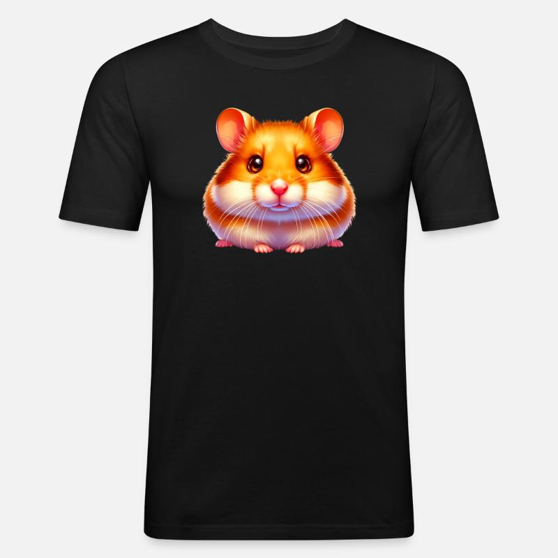 Hamster - Männer Slim Fit T-Shirt - Schwarz