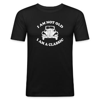 CLASSIC - Men's Slim Fit T-Shirt - black - Front - Nik (191cm)