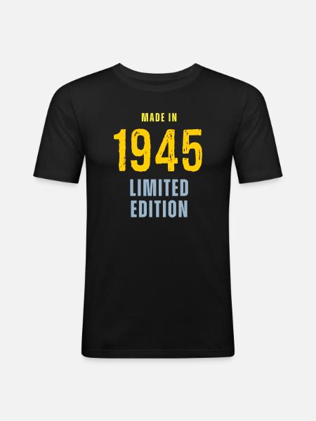 Fabriqué en 1945, édition limitée - T-shirt près du corps Homme - noir