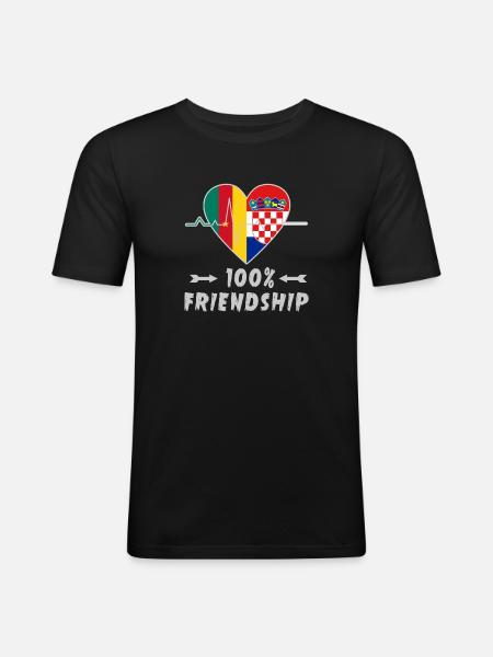 Cameroon and Croatia 100% friendship - Men's Slim Fit T-Shirt - black