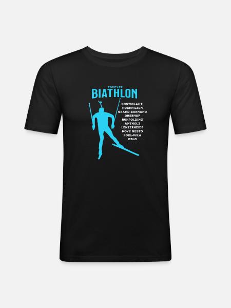 Forever Biathlon - Männer Slim Fit T-Shirt - Schwarz
