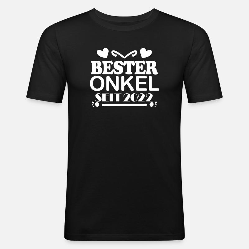 Bester Onkel seit 2022 - Männer Slim Fit T-Shirt - Schwarz