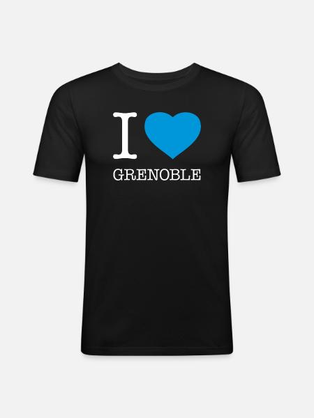 J’ADORE GRENOBLE - T-shirt près du corps Homme - noir