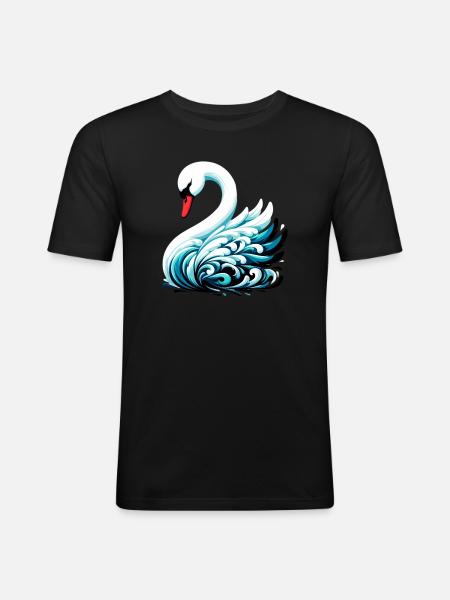 Swan - Men's Slim Fit T-Shirt - black