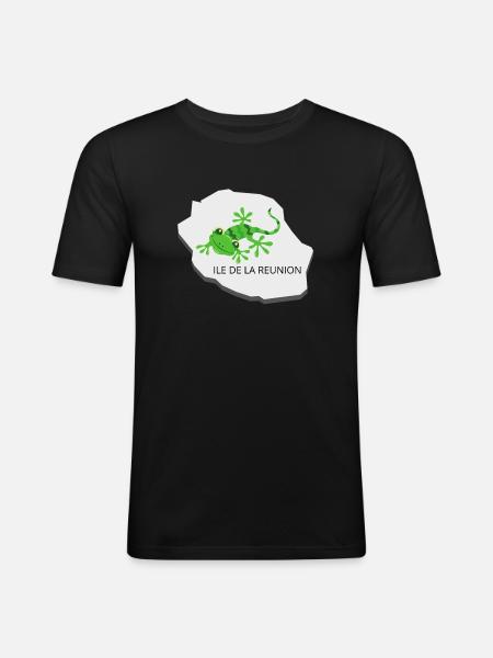 Grenouille tropicale Réunion - T-shirt près du corps Homme - noir
