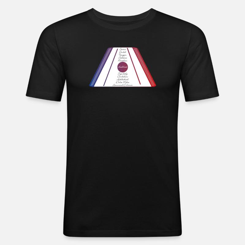 Hackbrett blau rot - Männer Slim Fit T-Shirt - Schwarz