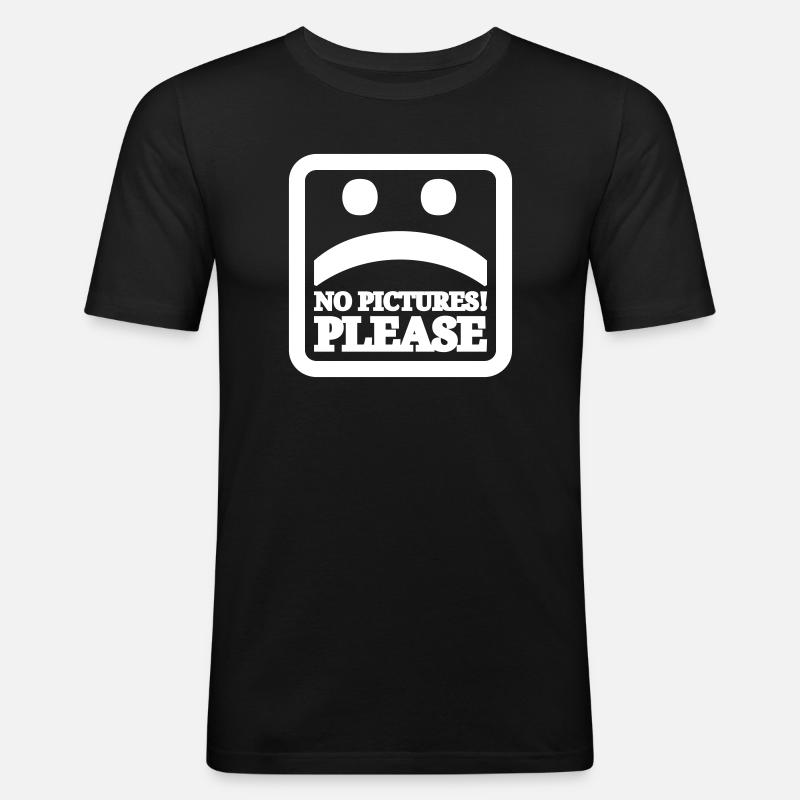 Bitte keine Bilder - Männer Slim Fit T-Shirt - Schwarz