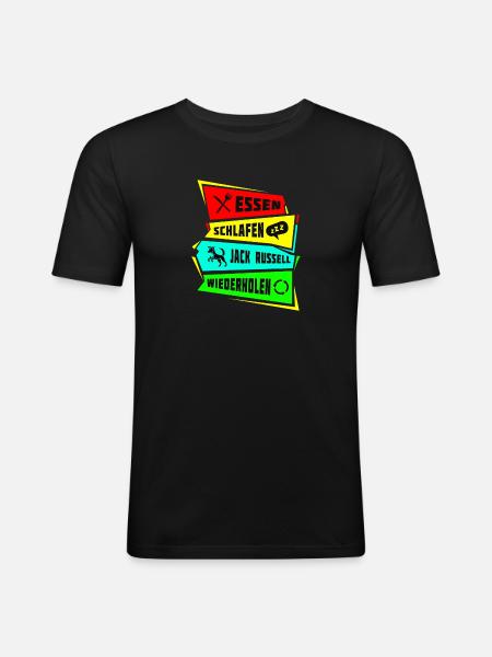 Eat sleep Jack Russell repeat - Men's Slim Fit T-Shirt - black