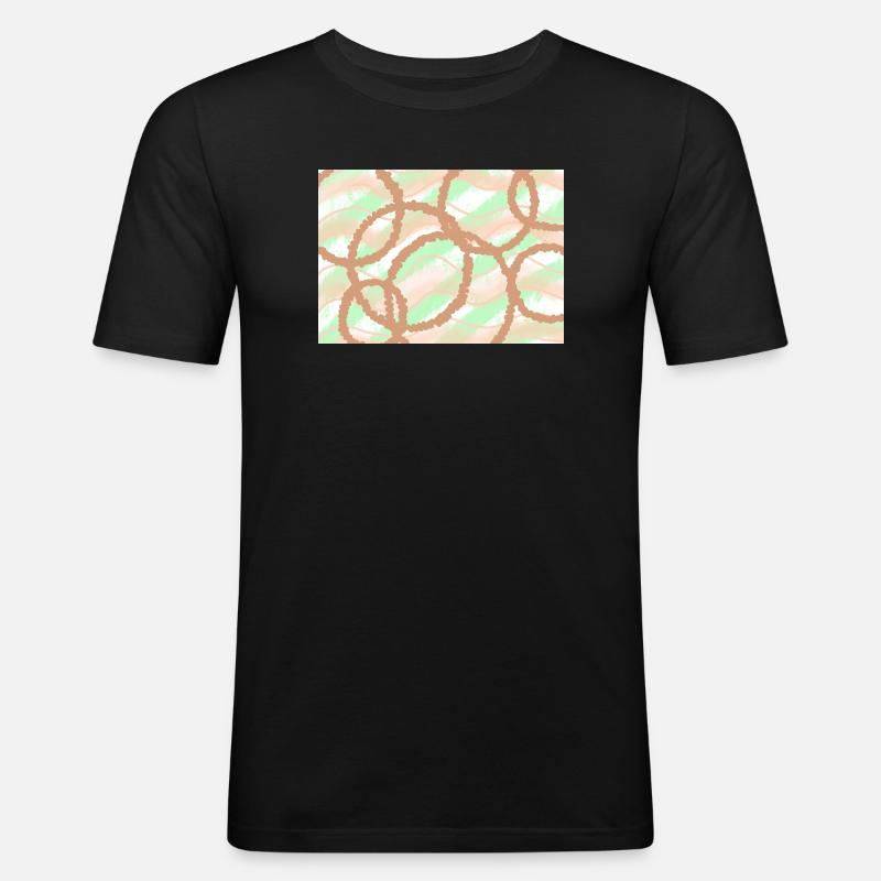 braune Kreise Hintergrund - Männer Slim Fit T-Shirt - Schwarz