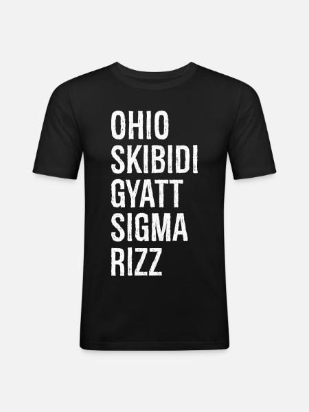 ohio skibidi gyatt sigma rizz - Slim Fit T-skjorte for menn - svart