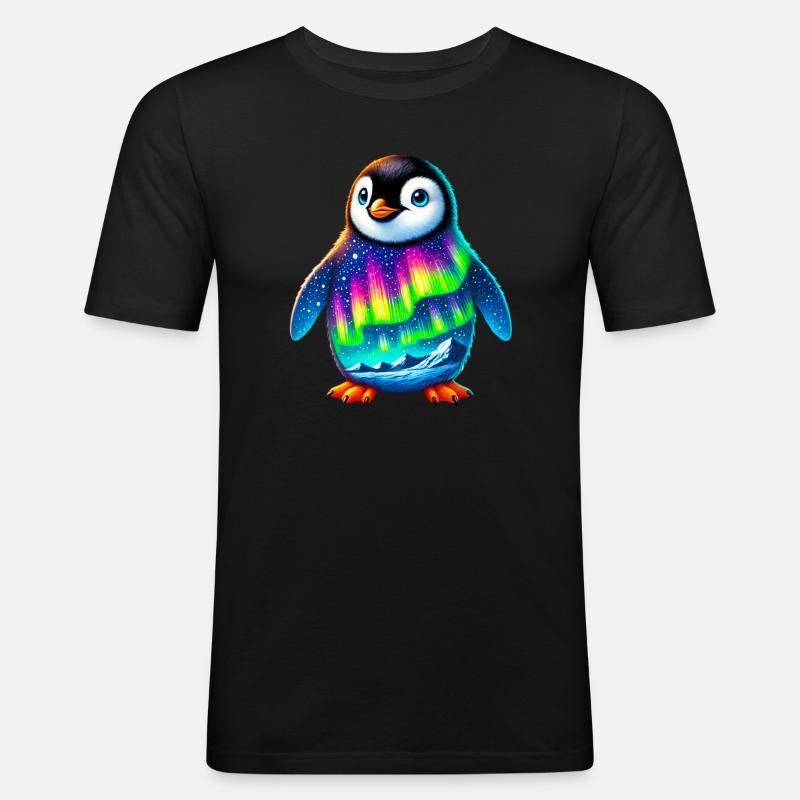 Pinguin - Männer Slim Fit T-Shirt - Schwarz