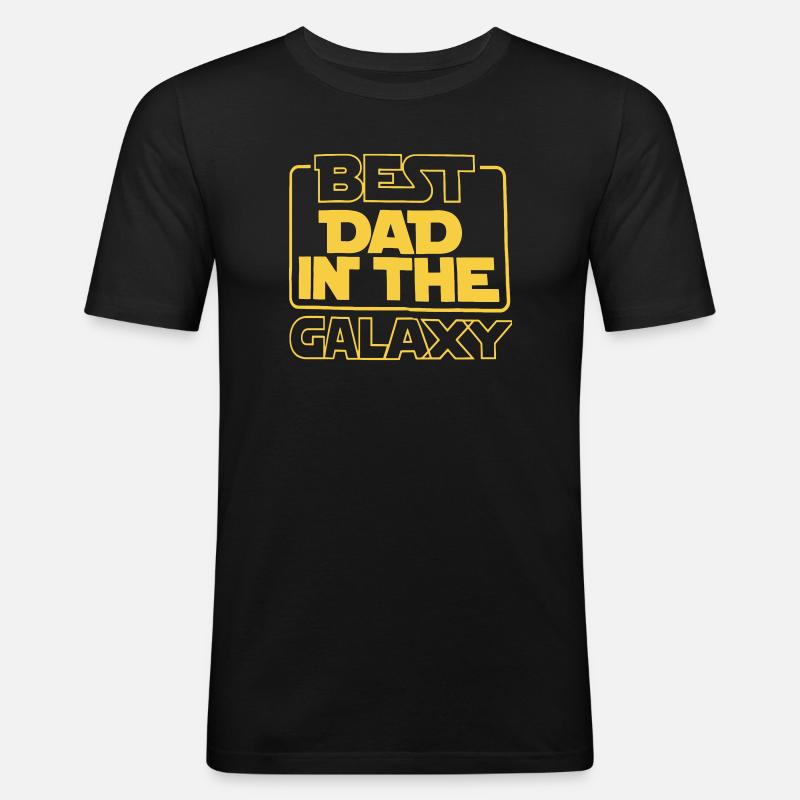 Bester Vater der Galaxis - Männer Slim Fit T-Shirt - Schwarz