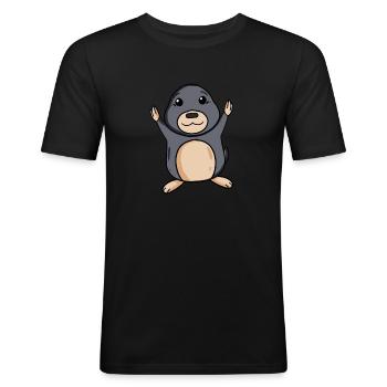 Mole - Men's Slim Fit T-Shirt - black - Front - Nik (191cm)
