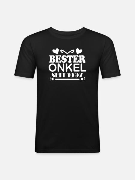 Bester Onkel seit 1997 - Männer Slim Fit T-Shirt - Schwarz