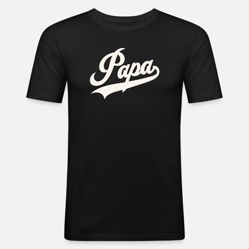 Klassisches Papa-Skript - Männer Slim Fit T-Shirt - Schwarz