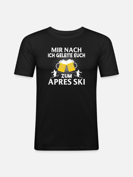 Lustiges Apres Ski Party Outfit - Männer Slim Fit T-Shirt - Schwarz