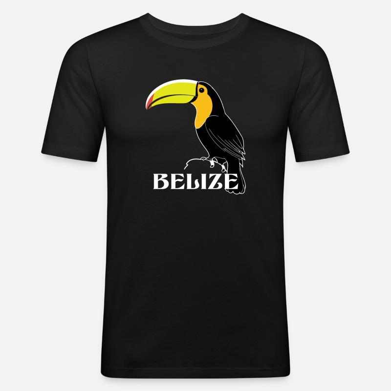 Tukan Belize - Männer Slim Fit T-Shirt - Schwarz