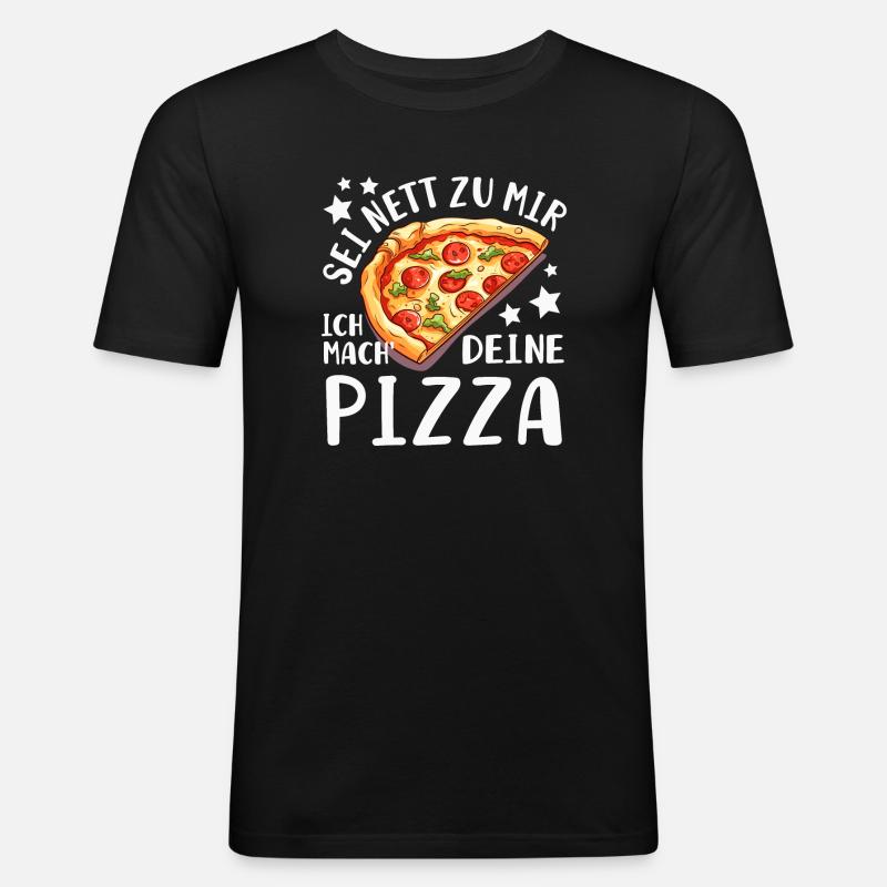 PIzza Bäcker Pizzaiolo - Männer Slim Fit T-Shirt - Schwarz